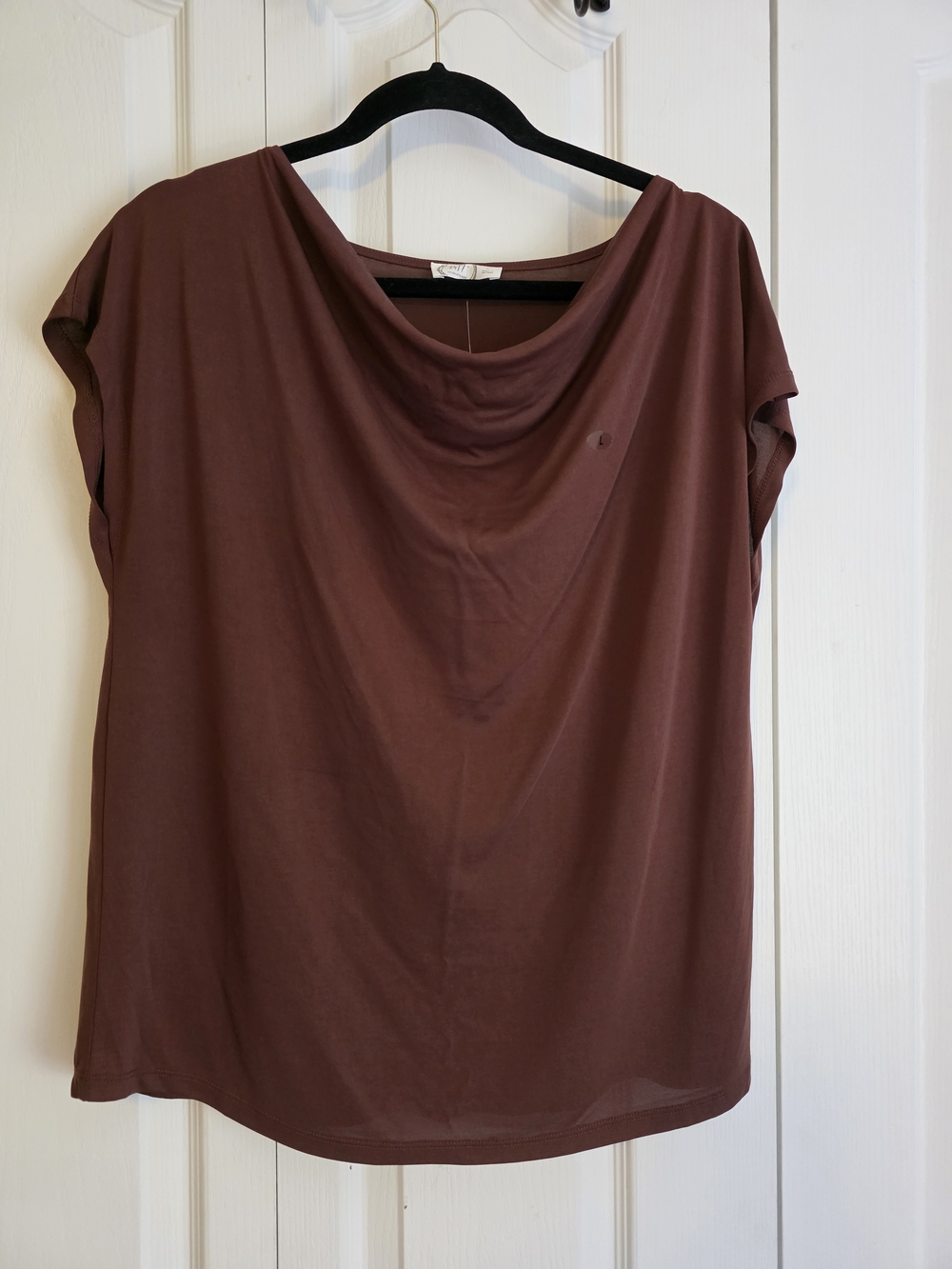 Maurices Draped Neck Short Sleeve Top - Brown